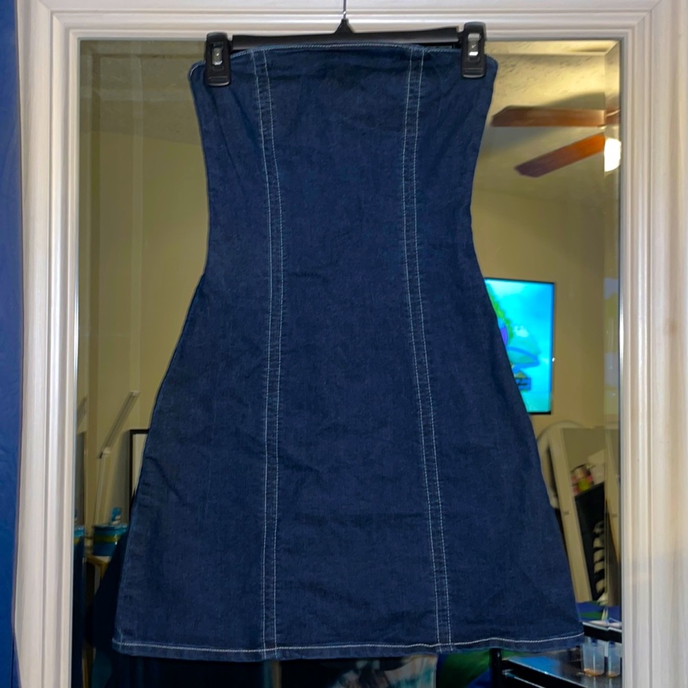 H&M Denim Bandeau Dress